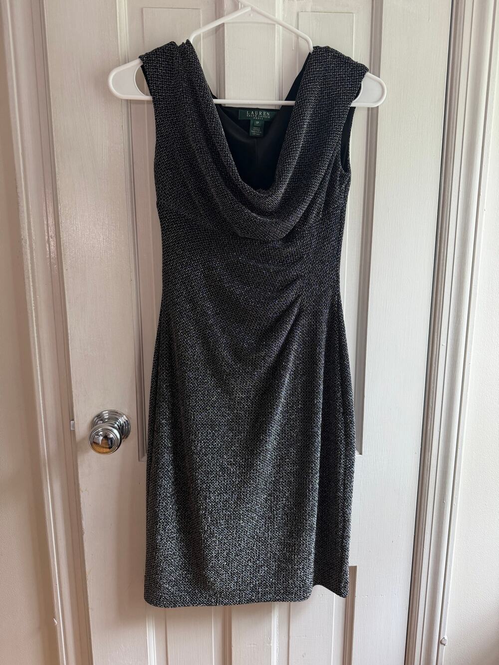 Lauren Ralph Lauren Dress Women's Metallic Black & Silver Dress Size 0P